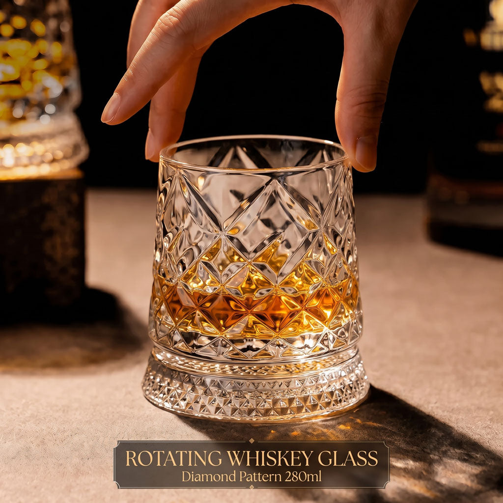 Whiskey Glass The Crystal Rotates 360°