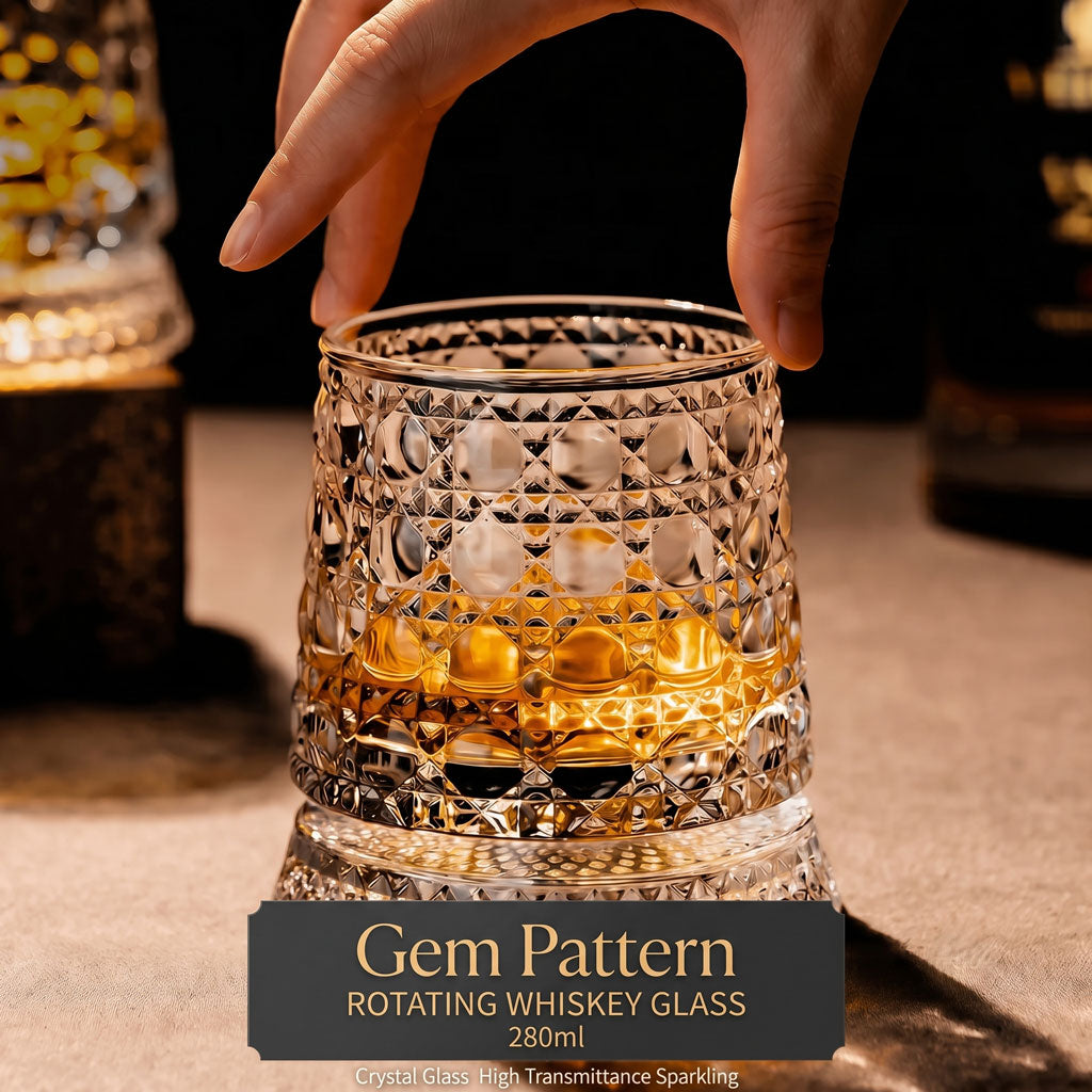 Whiskey Glass The Crystal Rotates 360°