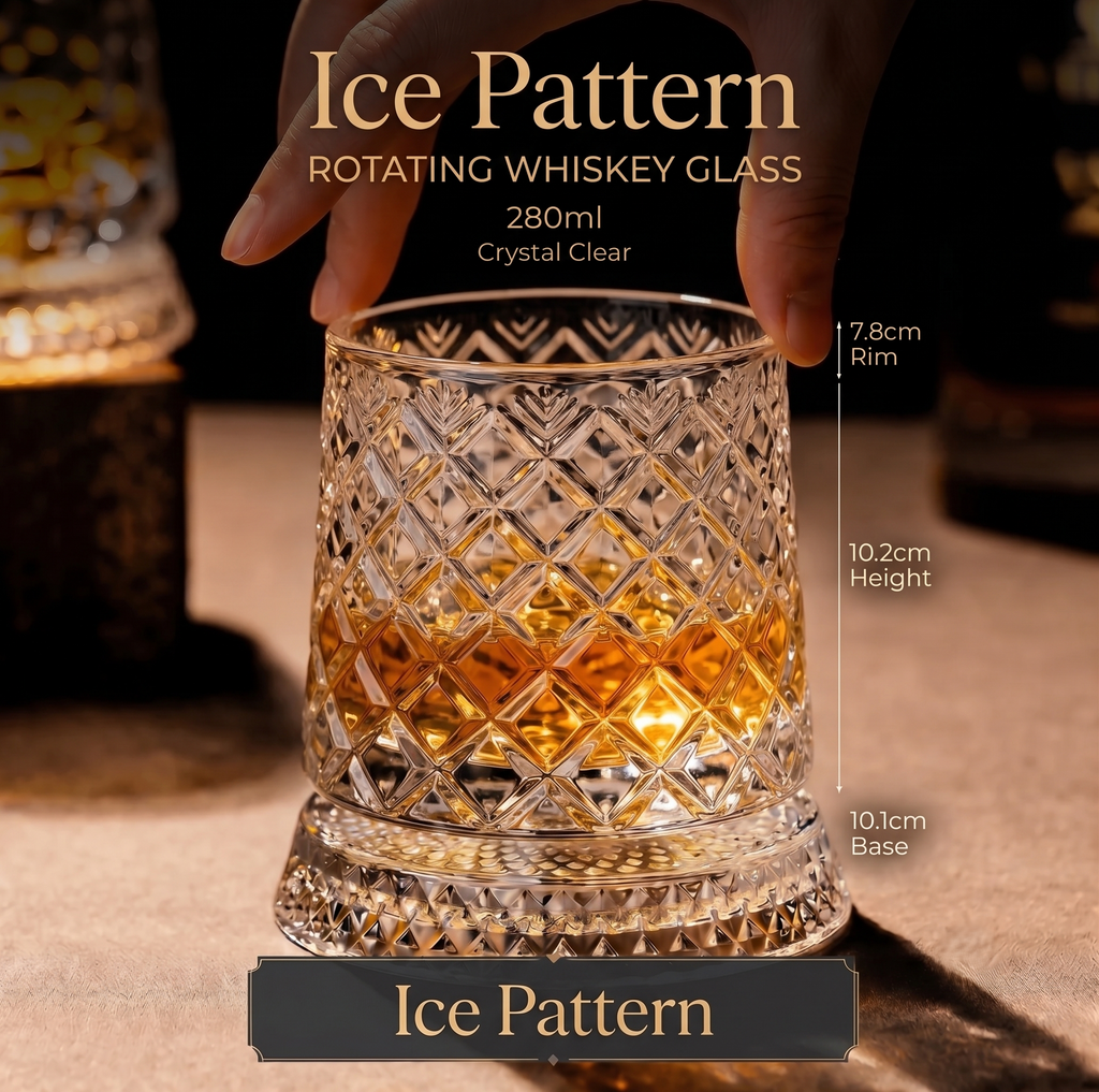 Whiskey Glass The Crystal Rotates 360°