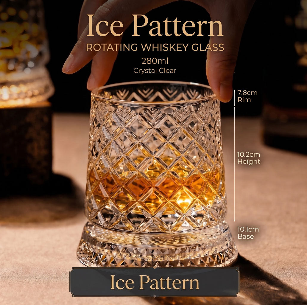 Whiskey Glass The Crystal Rotates 360°
